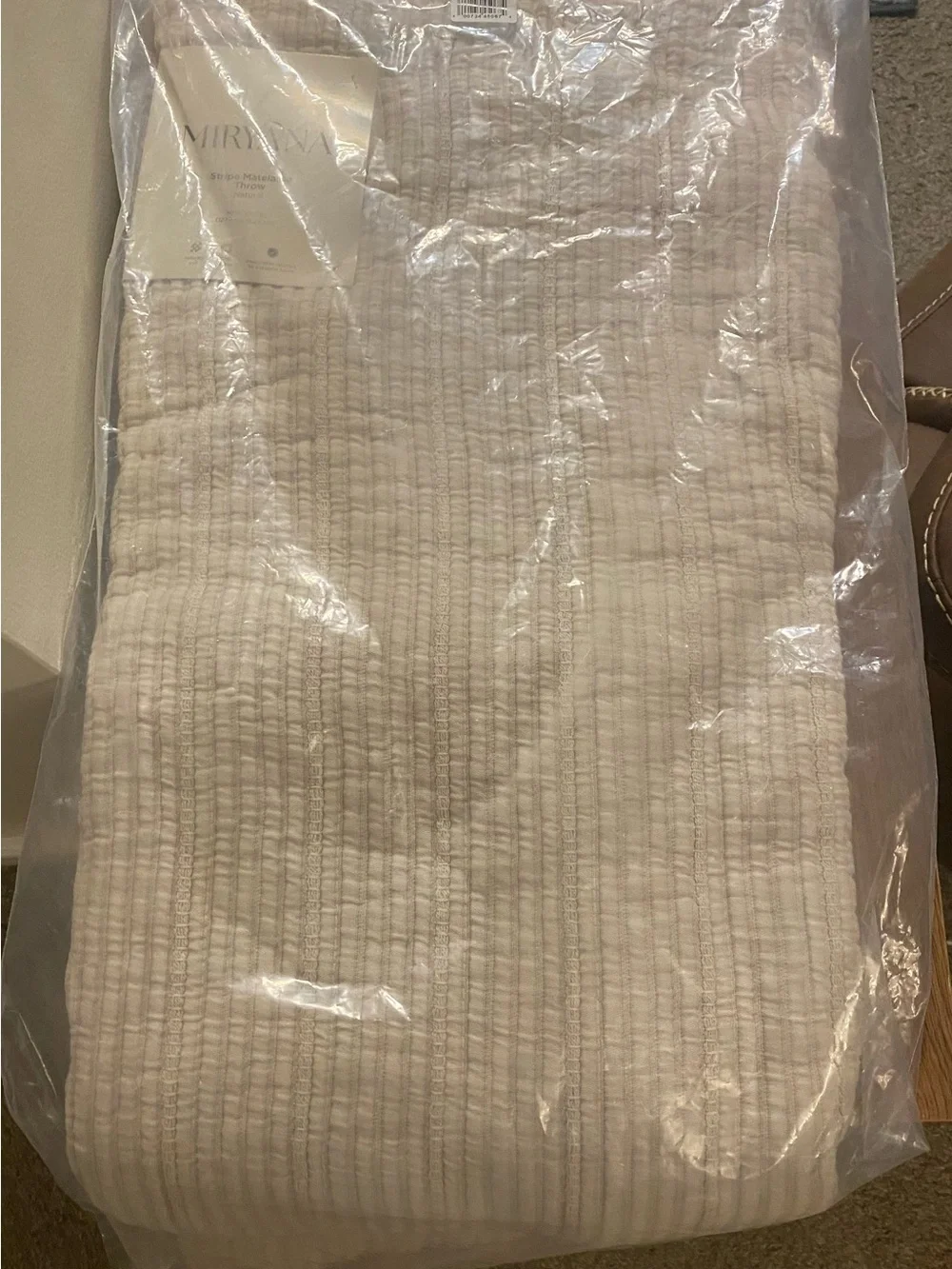 Miryana Stripe Matelasse Throw 50x60 in